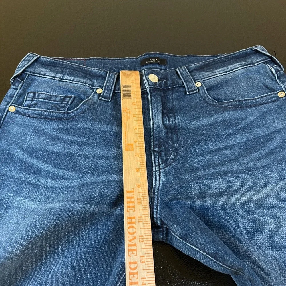 True Religion Ricky Relaxed Straight Jeans Mens size 36x34 Blue Tidal Wash NWT